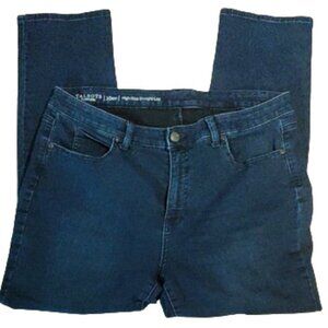 Talbots Women's High-Rise Straight-Leg Jeans - Size 16P  Darker Blue Wash
